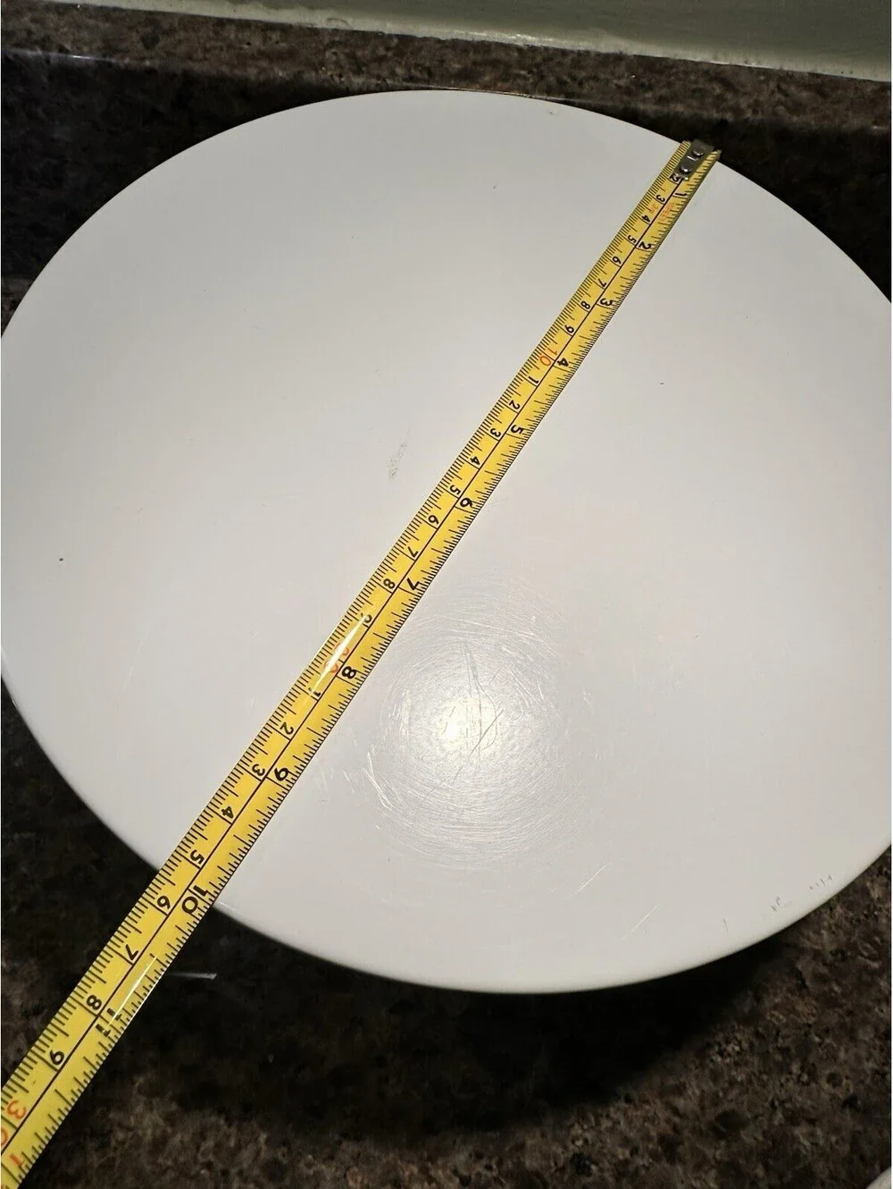 Spritz White Metal Enamel Cake Stand 10 Inch Round Pedestal Dessert Display